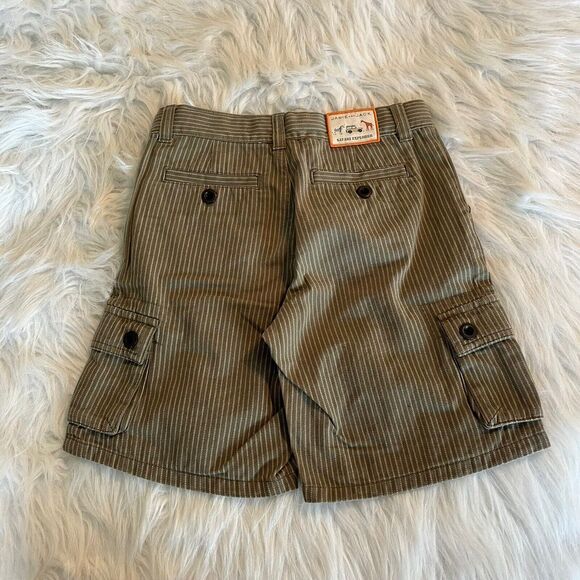 Janie & Jack Boys Size 6 Cotton Brown Striped Cargo Shorts Safari Explorer EUC - Picture 2 of 5
